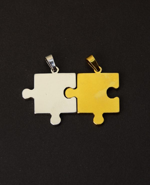 Çelik Puzzle Kolye Ucu