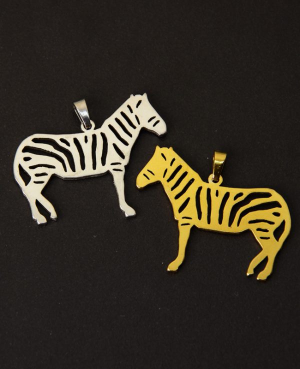 Çelik Zebra Kolye Ucu