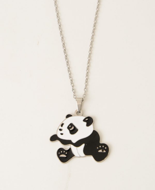 Çelik Mineli Panda Kolye