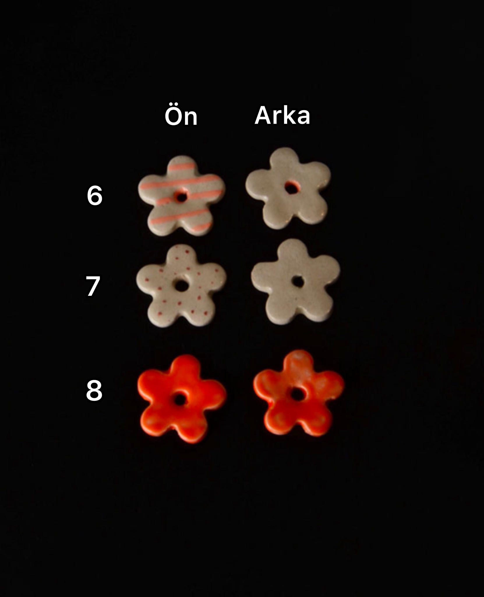 Çelik Seramik Çiçek Küpe - Görsel 2