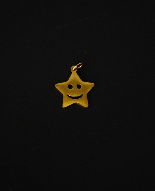 Çelik Smiley Yıldız Kolye Ucu