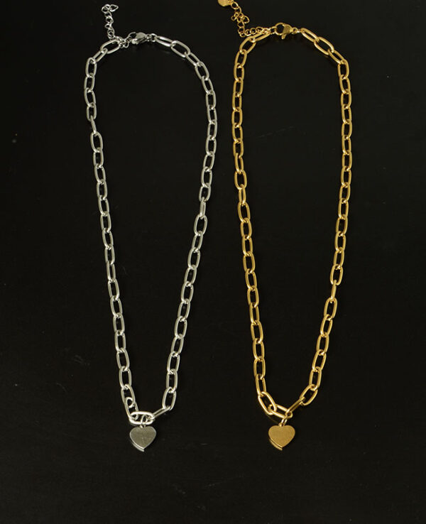 Çelik Mini Kalp Charm Kolye